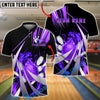 BlueJose Bowling & Pins Neon Swirl Strike Customized Name, Team Name 3D Shirt (4 Colors)