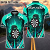 BlueJose Darts Cool Dartboard Character Flame Multicolor Options Personalized Name Shirt (6 Colors)