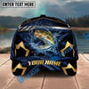 BlueJose Fishing Black Gold Geometric Personalized Name Classic 3D Cap Personalized Cap (13 Breeds)