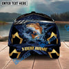 BlueJose Fishing Black Gold Geometric Personalized Name Classic 3D Cap Personalized Cap (13 Breeds)