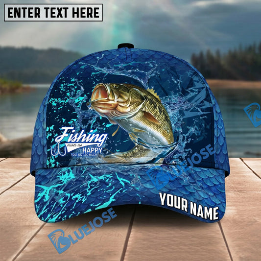 BlueJose Fishing Neon Splash Abstract Dark Pattern Personalized Name Classic 3D Cap Personalized Cap (13 Breeds)