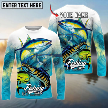 Bluejose Tuna Mahi-Mahi Wahoo  Offshore Fishing Tropical Fish Art Custom Name & Team Name 3D Shirts