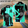 BlueJose Bowling And Pins Golden Pattern Customized Name 3D Shirt ( 6 Colors)
