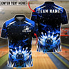 BlueJose Bowling & Pins Lightning Strike Energy Customized Name, Team Name 3D Shirt (6 Colors)