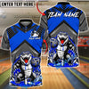 BlueJose Bowling & Pins Alligator Slime Monster Cartoon Customized Name, Team Name 3D Shirt (4 Colors)
