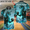BlueJose Bowling & Pins Fire Dragon Fantasy Artwork Customized Name, Team Name 3D Shirt (4 Colors)
