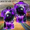 BlueJose Bowling & Pins Angry Panda Fire Graphic Customized Name, Team Name 3D Shirt (4 Colors)