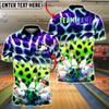 BlueJose Bowling & Pins Colorful Fur Texture Design Customized Name, Team Name 3D Shirt (4 Colors)