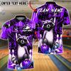 BlueJose Bowling & Pins Cool Racoon Grunge Splatter Art Customized Name, Team Name 3D Shirt (4 Colors)