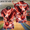 BlueJose Bowling & Pins Majestic Eagle Lightning Customized Name, Team Name 3D Shirt (4 Colors)