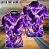 BlueJose Bowling & Pins Electric Eagle Lightning Strike Customized Name, Team Name 3D Shirt (4 Colors)