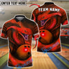 BlueJose Bowling And Pins Cobra Snake Design Customized Name, Team Name 3D Shirt (4 Colors)