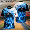 BlueJose Bowling & Pins Gold Marble Smoke Luxury Customized Name, Team Name 3D Shirt (6 Colors)