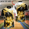 BlueJose Bowling & Pins Gold Marble Smoke Luxury Customized Name, Team Name 3D Shirt (6 Colors)