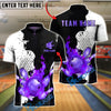 BlueJose Bowling & Pins Fire Strike Gold Splash Customized Name, Team Name 3D Shirt (4 Colors)