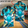 BlueJose Bowling & Pins Fire Mandala Pattern Customized Name, Team Name 3D Shirt (4 Colors)