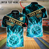 BlueJose Bowling & Pins Molten Lava Magma Design Customized Name, Team Name 3D Shirt (4 Colors)