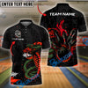 BlueJose Bowling And Pins Black & Neon Venomous Snake Customized Name And Team Name 3D Shirt (4 Colors)