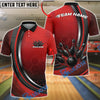 BlueJose Bowling And Pins Modern Strike Ball Motion Graphic Customized Name, Team Name 3D Shirt (4 Colors)