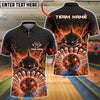 BlueJose Bowling And Pins Electric Shark Strike Lightning Energy Design Customized Name, Team Name 3D Shirt (4 Colors)