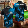 BlueJose Billiards 8 Ball Flaming Eagle American Flag Fire Pool Graphic Personalized Name Shirt (4 Colors)