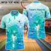 BlueJose Bowling And Pins Butterfly Dream Pastel Fantasy Glow Design Customized Name, Team Name 3D Shirt (4 Colors)