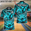 BlueJose Bowling And Pins Lava Dragon Fire Breath Explosion Strike Graphic Customized Name, Team Name 3D Shirt (4 Colors)