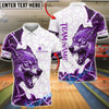 BlueJose Bowling And Pins Wolf Fierce Ice Animal Graphic Customized Name, Team Name 3D Shirt (4 Colors)