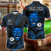 BlueJose Billiards Devil 8-Ball Design Personalized Name Shirt (4 Colors)