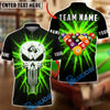 BlueJose Billiards 8 Ball Flaming Punisher Skull Break Shot Personalized Name Shirt (4 Colors)