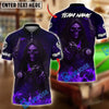 BlueJose Billiards Ball 8 Grim Reaper Flaming Skull & Gun Personalized Name Shirt (4 Colors)
