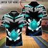 BlueJose Bowling & Pins Fire Ball Strike Black Customized Name, Team Name 3D Shirt (4 Colors)