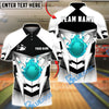 BlueJose Bowling & Pins Lightning Strike Fire Ball Graphic Customized Name, Team Name 3D Shirt (4 Colors)