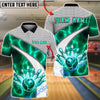 BlueJose Bowling & Pins Lightning Ball Strike Graphic Customized Name, Team Name 3D Shirt (4 Colors)