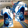 BlueJose Bowling & Pins Classic Strike Ball & Pins Graphic Customized Name, Team Name 3D Shirt (4 Colors)