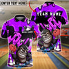 BlueJose Bowling & Pins Gorilla Street Graffiti Customized Name, Team Name 3D Shirt (4 Colors)