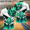 BlueJose Bowling & Pins Fire Storm Strike Customized Name, Team Name 3D Shirt (4 Colors)