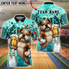 BlueJose Bowling And Pins Funny Bulldog Cool Drinking Beer Design Customized Name, Team Name 3D Shirt (4 Colors)