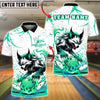 BlueJose Bowling And Pins Wolf Strike Flame Action Customized Name, Team Name 3D Shirt (4 Colors)