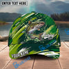 BlueJose Fishing Green Splash Strike Personalized Name Classic 3D Cap Personalized Cap (13 Breeds)