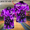 BlueJose Bowling Gorilla Lightning Strike Customized Name, Team Name 3D Shirt (4 Colors)