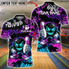 BlueJose Bowling & Pins Neon Graffiti Smiley Bowling Ball Graphic  Customized Name, Team Name 3D Shirt (4 Colors)