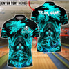 BlueJose Bowling & Pins Grim Reaper Fire Dark Fantasy Design Customized Name, Team Name 3D Shirt (4 Colors)