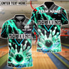 BlueJose Bowling & Pins Lightning Strike Electric Energy Graphic Customized Name, Team Name 3D Shirt (4 Colors)