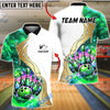 BlueJose Bowling And Pins Galaxy Strike Gold Flame Premium Design Customized Name, Team Name 3D Shirt (4 Colors)