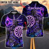 BlueJose Darts Statue of Liberty Skull Flame Multicolor Options Personalized Name Shirt (4 Colors)