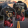 BlueJose Darts Skull Reaper Customized Name, Team Name 3D Shirt (4 Colors)