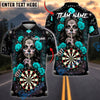 BlueJose Darts Sugar Skull Rose Gothic Graphic Personalized Name, Team Name Unisex Shirt (4 Colors)