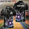 BlueJose Bowling And Pins Lightning Strike Electric Ball Power Customized Name, Team Name 3D Shirt (6 Colors)