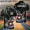 BlueJose Bowling And Pins Lightning Strike Electric Ball Power Customized Name, Team Name 3D Shirt (6 Colors)